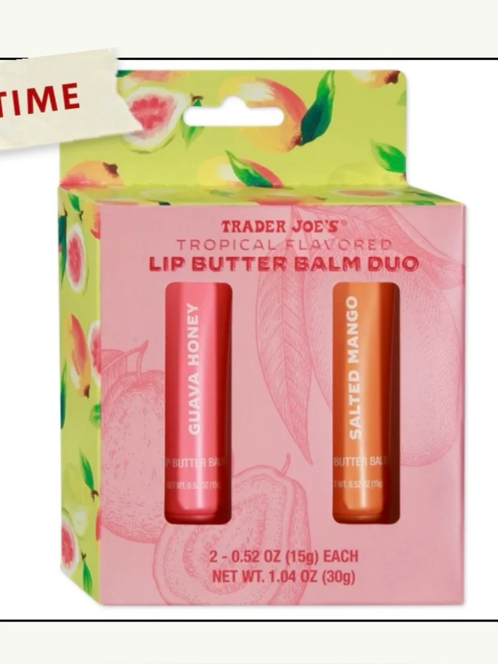 Tropical Lip Butter Balm Duo - Guava Honey & Salted Mango (Pink & Orange)